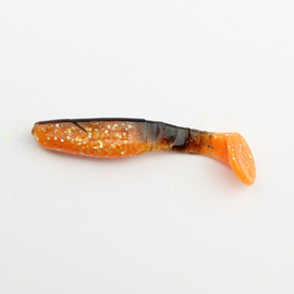 ВИБРОХВОСТ Manns Predator 70 мм, черная спина, оранжевый с блесткой (М-056 BB MFOR) - 1 шт.