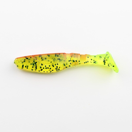 ВИБРОХВОСТ Manns Predator 70 мм, красная спина, салатовый прозрачный с черной точкой (М-056 BR MFCHP) - 1 шт.