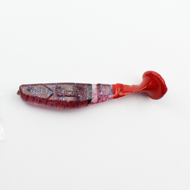 ВИБРОХВОСТ Manns Predator 70 мм, красный хвост, сиреневый с синей блесткой (М-056 RT EG) - 1 шт.