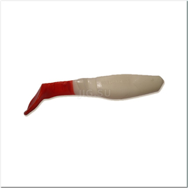 ВИБРОХВОСТ Manns Predator 70 мм, красный хвост, белый (М-056 RT W) - 1 шт.