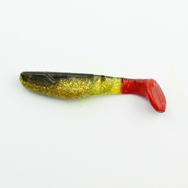 ВИБРОХВОСТ Manns Predator 70 мм, кр.хвост,черн. спина, салат прозр. с блест. (М-056 RT/BB MFCH) - 1 шт.