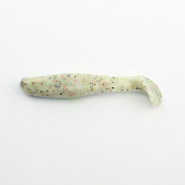 ВИБРОХВОСТ Manns Predator 90 мм, белый с черной и разноцветной блесткой (M-066 SA) - 1 шт.