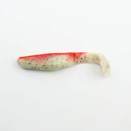 ВИБРОХВОСТ Manns Predator 90 мм, красная спина, белый с черной и разноцветной блесткой (М-066 BR SA) - 1 шт.