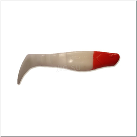 ВИБРОХВОСТ Manns Predator 90 мм, красная голова, белый (М-066 RN W) - 1 шт.