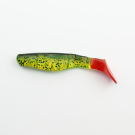 ВИБРОХВОСТ Manns Predator 90 мм, кр.хвост, черн.спина, салат. прозрачный с черн.точкой (М-066 RT/BB CHP) - 1 шт.