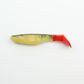 ВИБРОХВОСТ Manns Predator 90 мм, красный хвост, черная спина, фосфорный светонакопительный (М-066 RT/BB FW) - 1 шт.