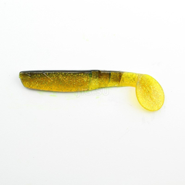 ВИБРОХВОСТ Manns Predator 115 мм, черная спина, салатовый прозрачный с блесткой (M-077 BB MFCH) - 1 шт.