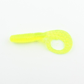 Твистер Manns Twister 80 мм, салатовый прозрачный с блесткой (M-013 MFCH) - 1 шт.