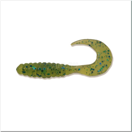 Твистер Manns Twister 70 мм, салатовый прозрачный с зеленой блесткой (M-038 CHGBF) - 1 шт.