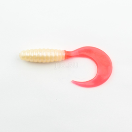 Твистер Manns Twister 70 мм, красный хвост, перламутровый (M-038 SMSH) - 1 шт.